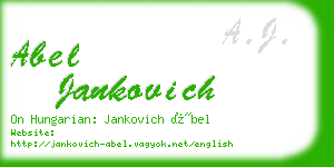 abel jankovich business card